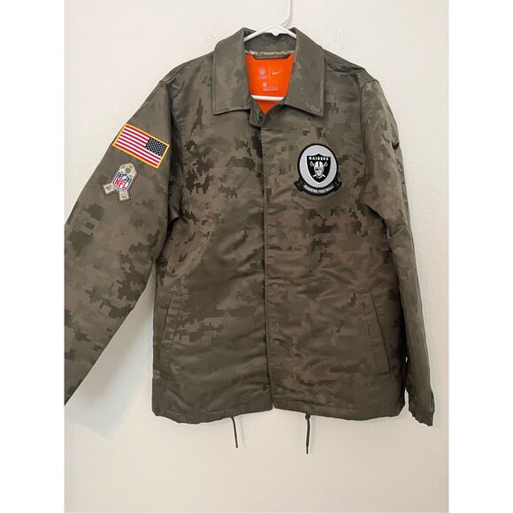 Nike Men's Las Vegas Raiders  Camo Salute to Service Sideline Full-Snap Lightwei - Picture 1 of 9